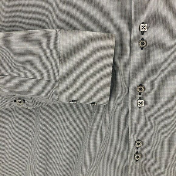 Jared Lang Button Up Shirt Adult Extra Large Gray Square Button Long Sleeve Mens - Picture 4 of 12